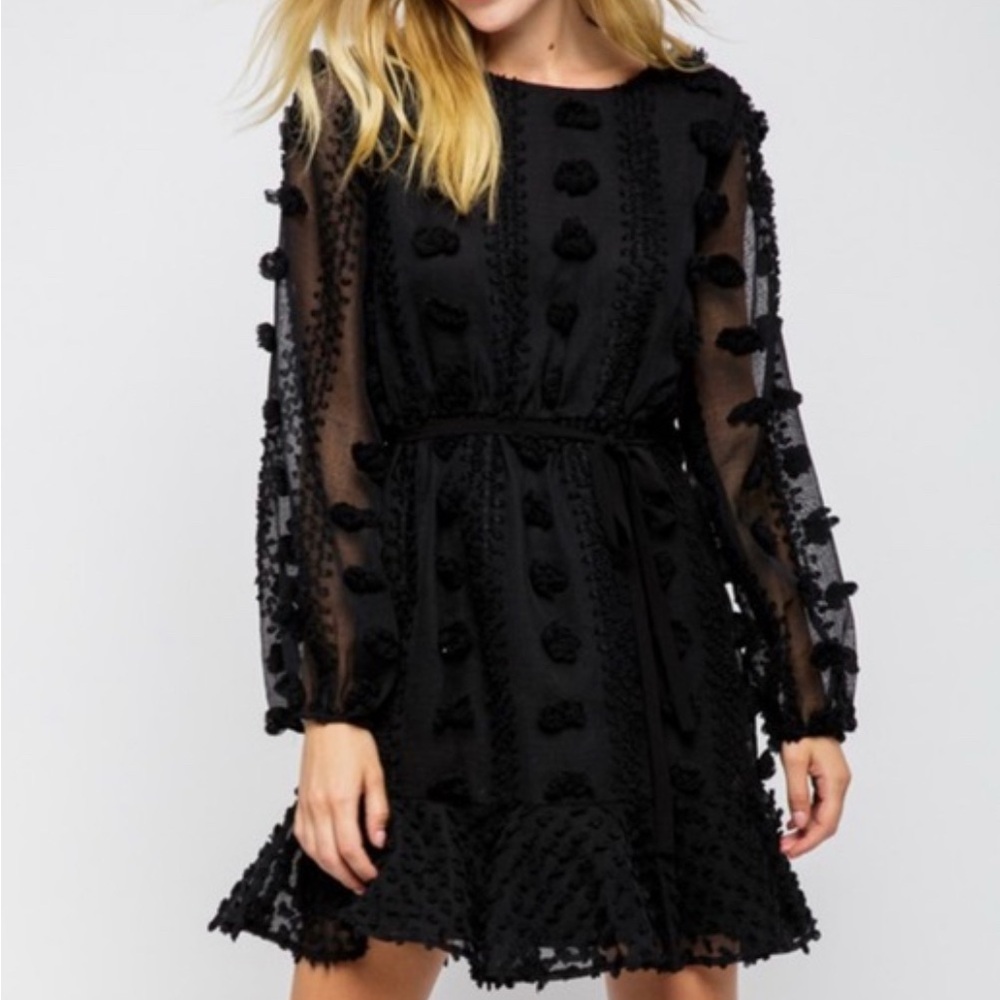 Elegant Black Long Sleeve Dress